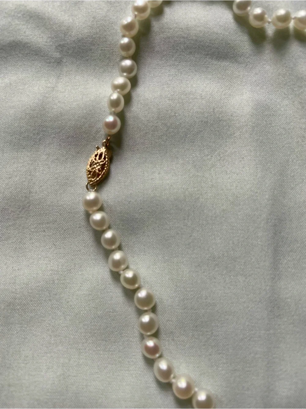 Vintage 10k Cultured Pearl Necklace - Picture 7 of 13